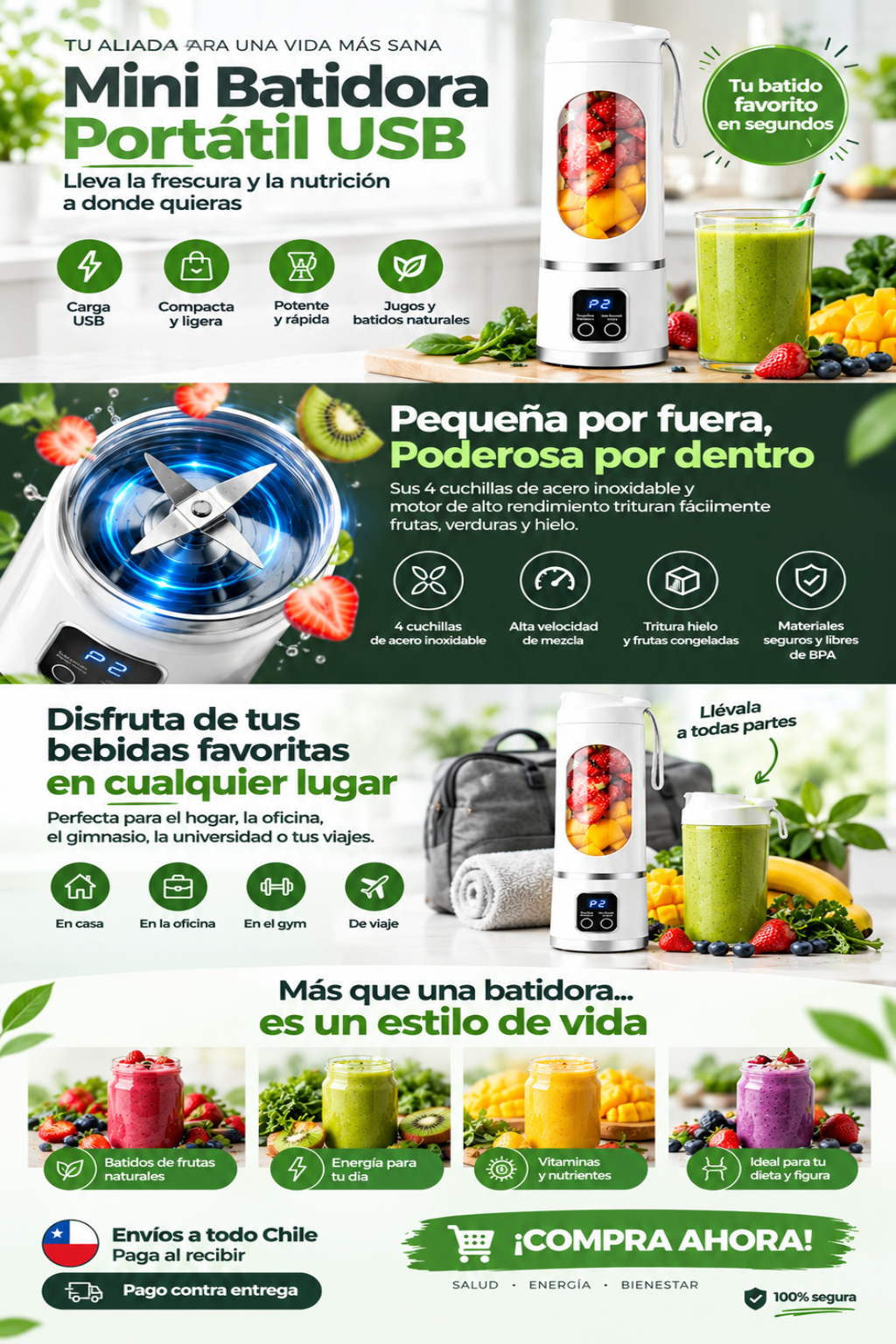 MixGo™ — Mini Licuadora Portátil USB