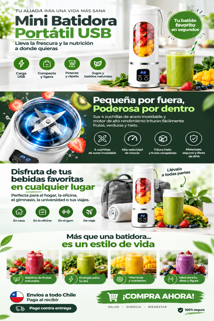 MixGo™ — Mini Licuadora Portátil USB